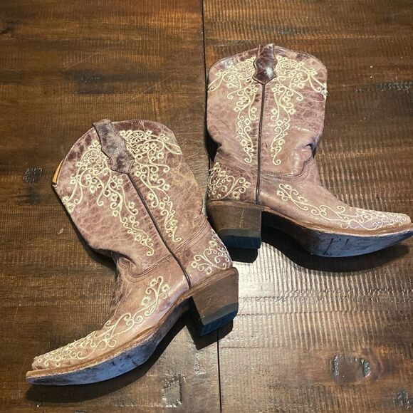 CORRAL KIDS' EMBROIDERED SQUARE TOE WESTERN BOOTS - Picture 2 of 14